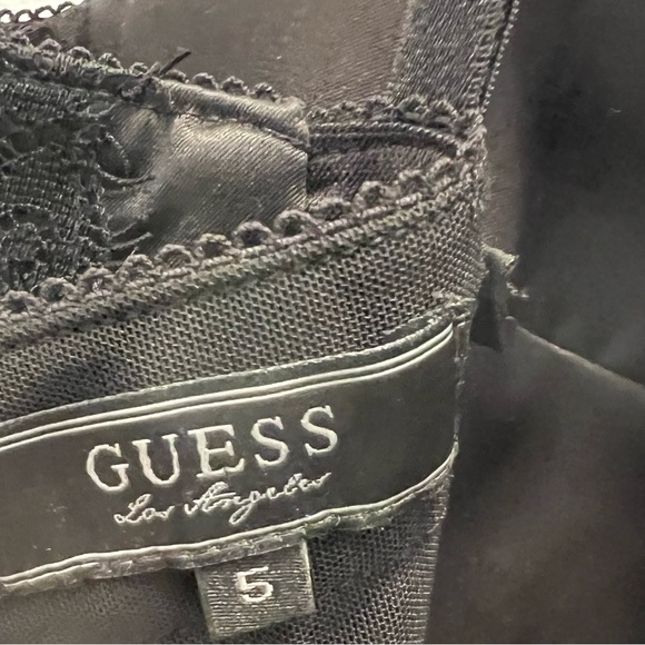 Guess Lexy form fitting satin lace trim dress - Picture 7 of 8